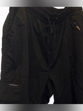 BLACK SCRUB PANTS | Healing Hands Women's Black Wide Leg Scrub Pants